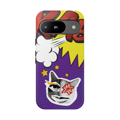 Bold Purple Pop Art Cat Phone Case - Purple Phone Case - Google Pixel 9 / Glossy