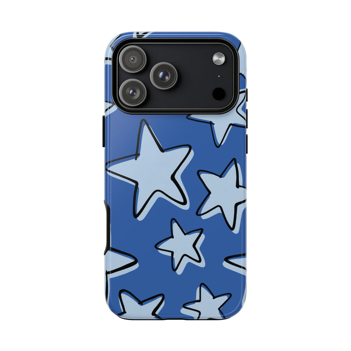 Cobalt Blue Doodle Star Phone Case - Blue Phone Case - iPhone 18 Pro Max / Glossy