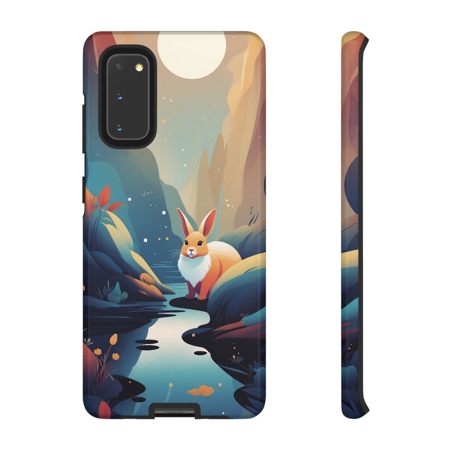 Samsung Galaxy S20 / Glossy Phone Case - Stylised Rabbit Design Phone Case
