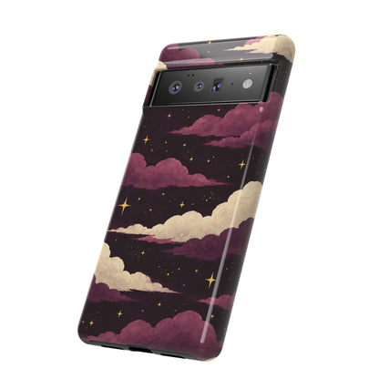 Illustrated Plum Clouds & Stars Phone Case