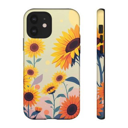 Modern Flat Sunflower Design Phone Case - Multicolor Phone Case - iPhone 12 / Glossy