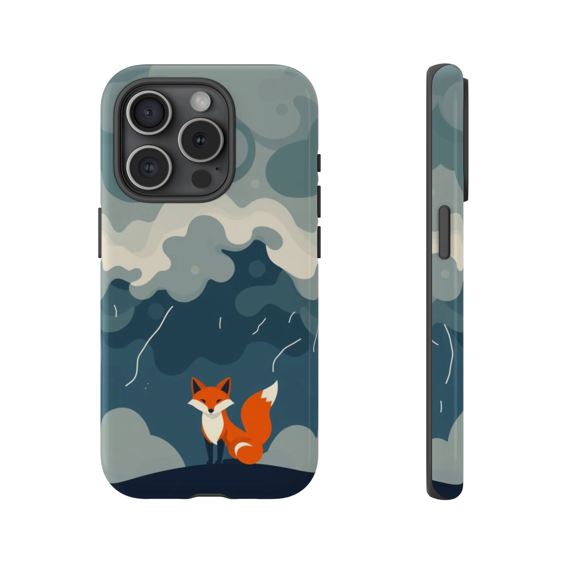 Stormy Fox Design Phone Case - Multicolor Phone Case - iPhone 15 Pro / Glossy