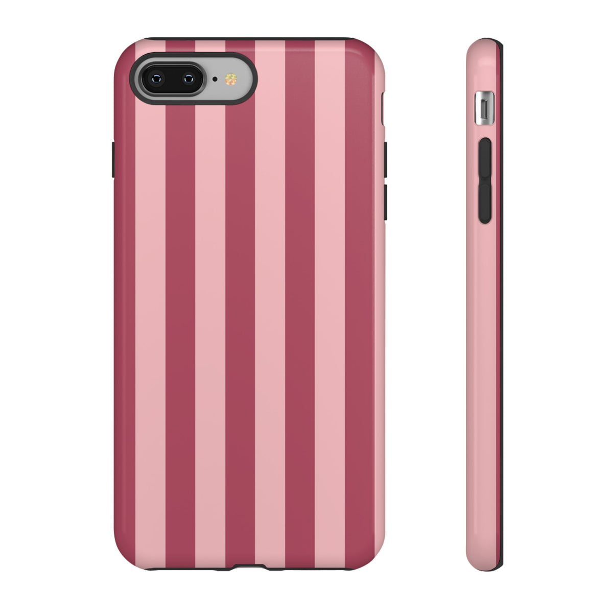 Pink Stripe Pattern Phone Case - Pink Phone Case - iPhone 8 Plus / Glossy