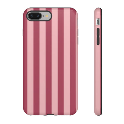 Pink Stripe Pattern Phone Case - Pink Phone Case - iPhone 8 Plus / Glossy