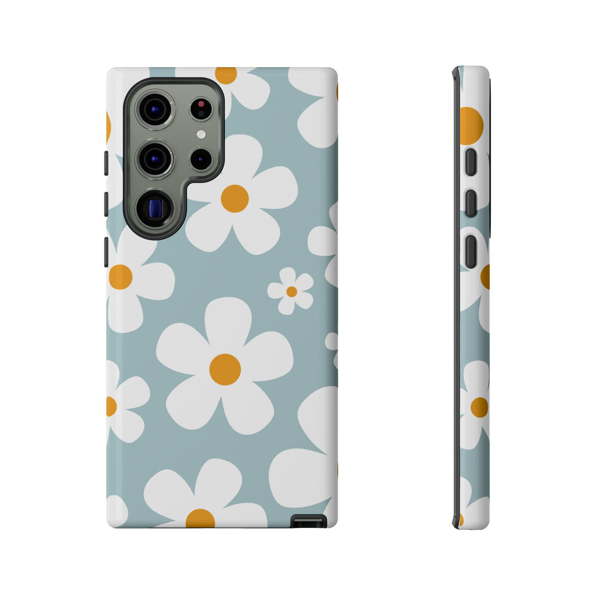 Cute Blue Daisy Pattern Phone Case - Blue Phone Case - Samsung Galaxy S23 Ultra / Glossy