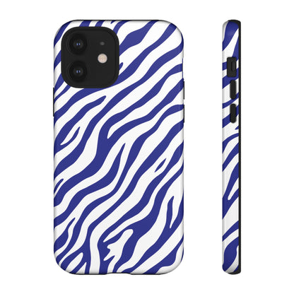 Stylish Electric Blue Zebra Print Phone Case