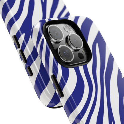 Modern Electric Blue Zebra Print Phone Case