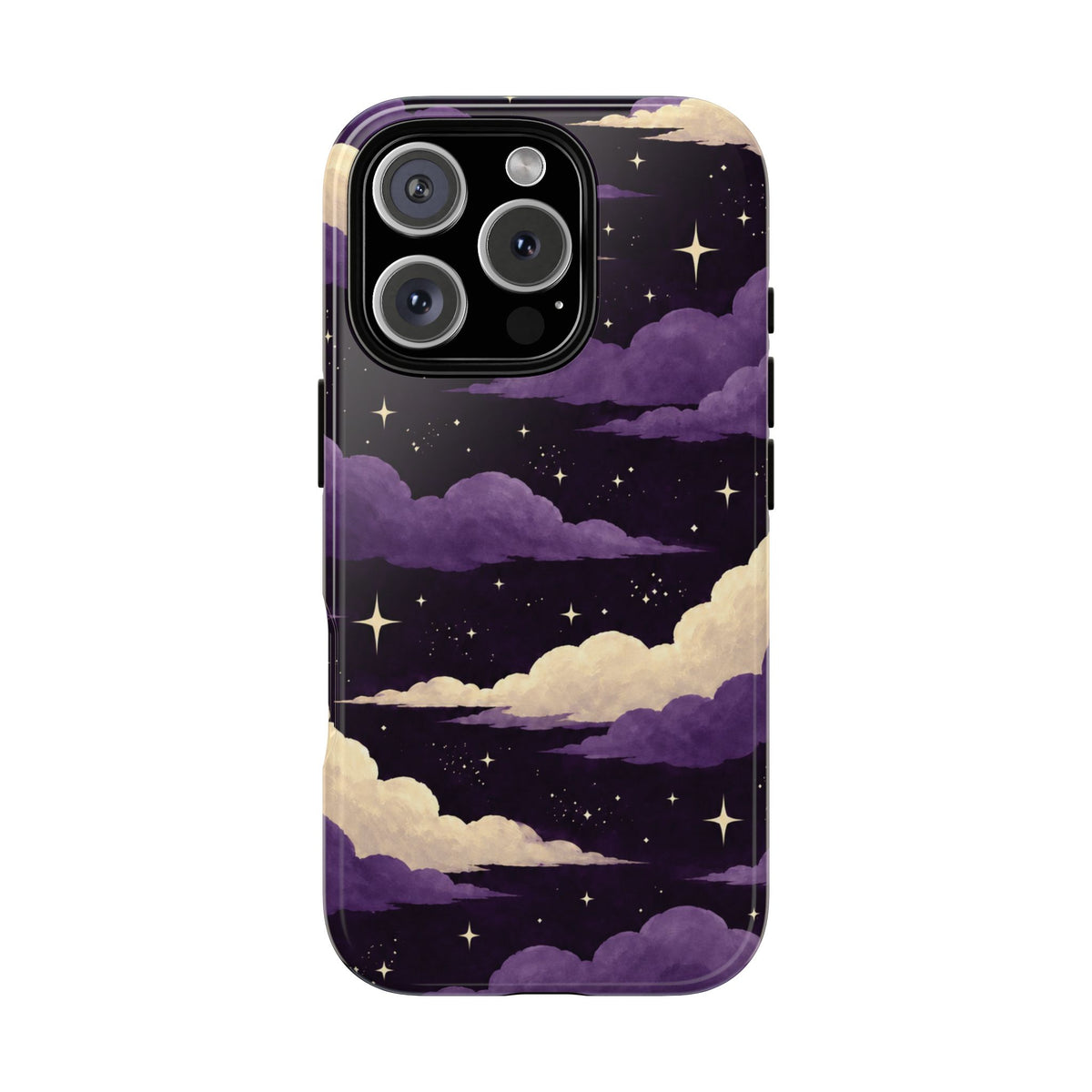 Illustrated Purple Clouds & Stars Phone Case