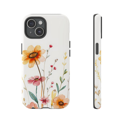 Boho Chic Watercolour Wild Blooms Pattern Phone Case - Multicolor Phone Case - iPhone 15 / Glossy