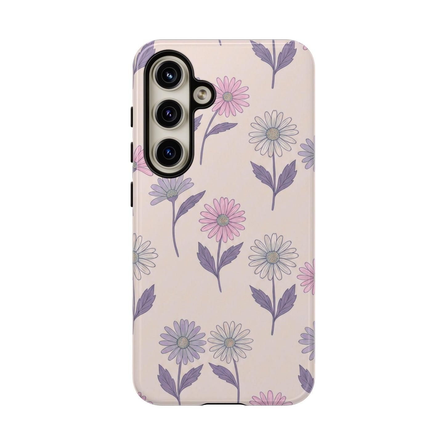 Pretty Pink & Purple Daisy Pattern Phone Case