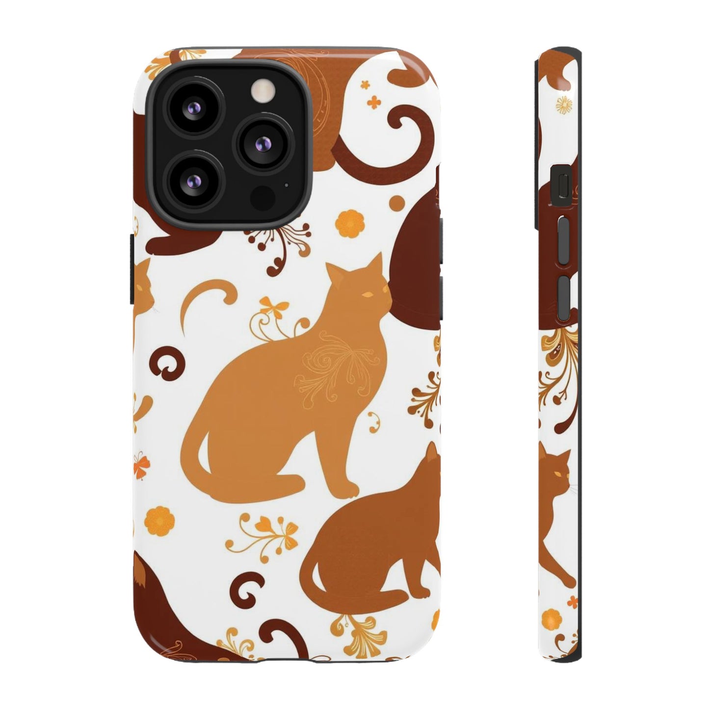 iPhone 13 Pro / Glossy Phone Case - Abstract Cat Pattern Phone Case