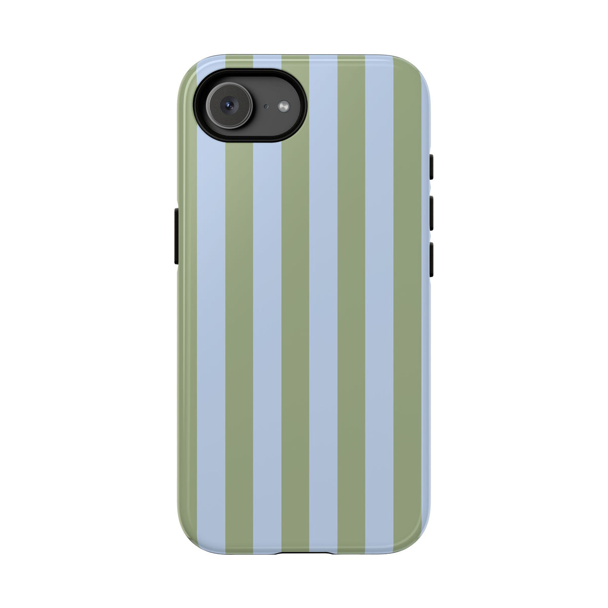 Trendy Ice Blue & Green Stripe Pattern Phone Case - Blue Phone Case - iPhone 17e / Glossy