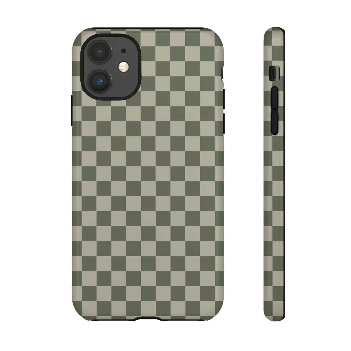 Bold Olive Green Checked Pattern Phone Case - Green Phone Case - iPhone 11 / Glossy