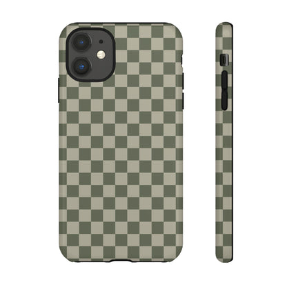 Bold Olive Green Checked Pattern Phone Case - Green Phone Case - iPhone 11 / Glossy