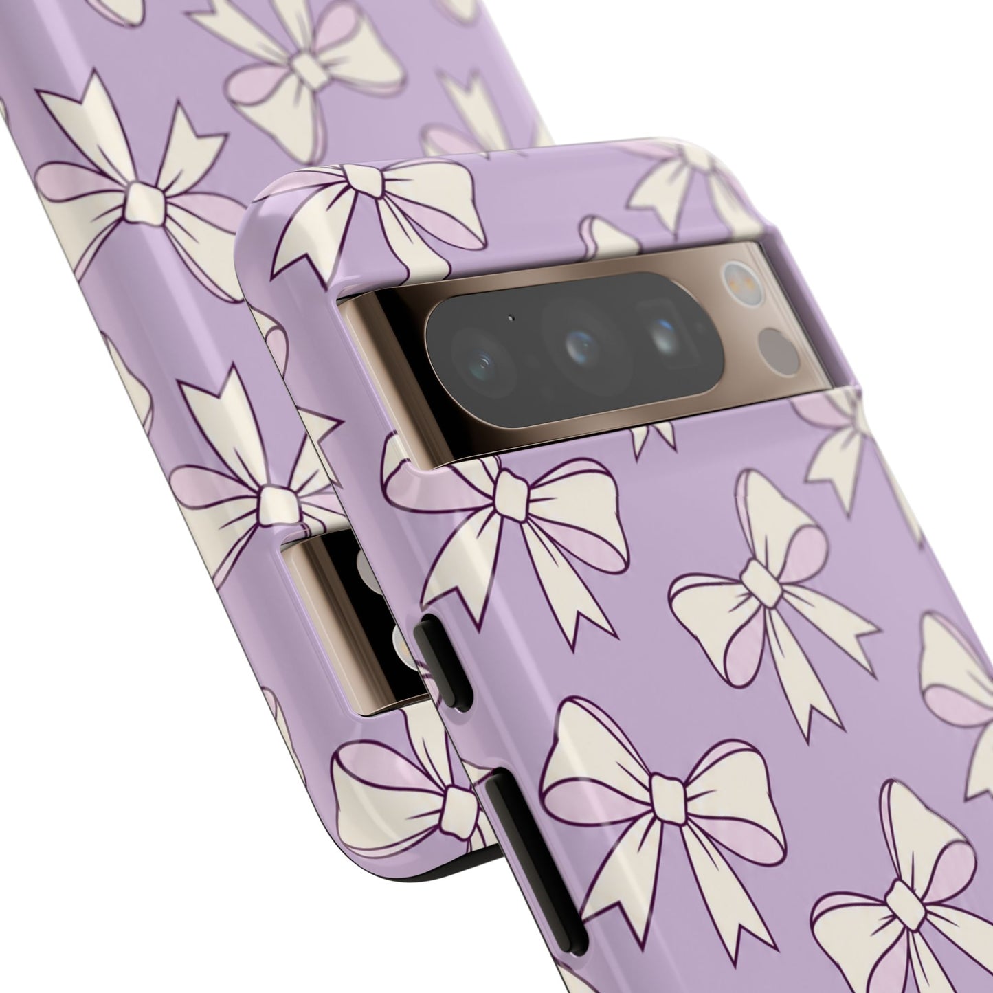 Chic Lilac Bow Pattern Phone Case