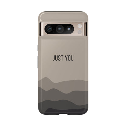 Google Pixel 8 Pro / Glossy Phone Case - Minimalist Beige Waves ’Just You’ Statement Phone Case