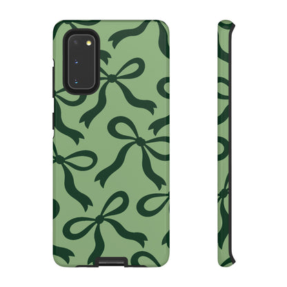 Bold Sage Green and Forest Green Bow Pattern Phone Case - Green Phone Case - Samsung Galaxy S20 / Glossy