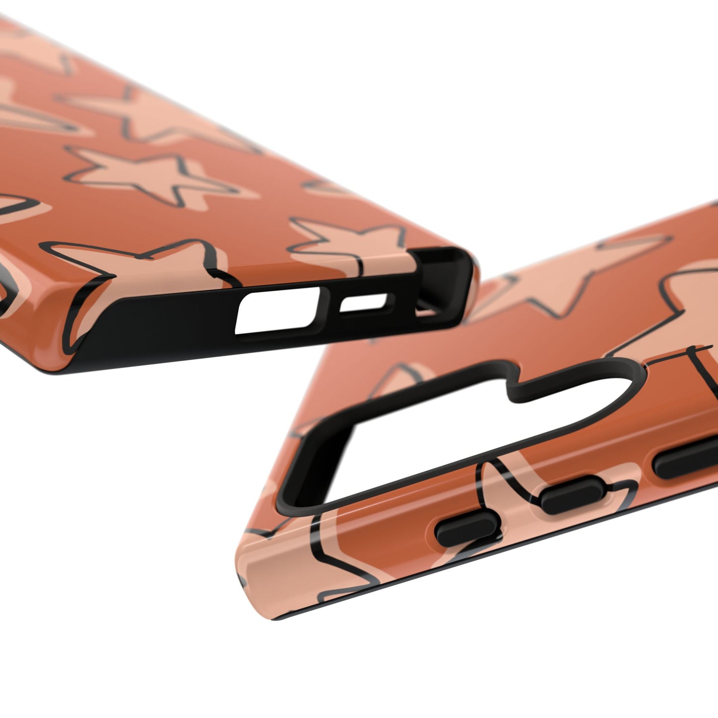 Burnt Orange Doodle Star Phone Case