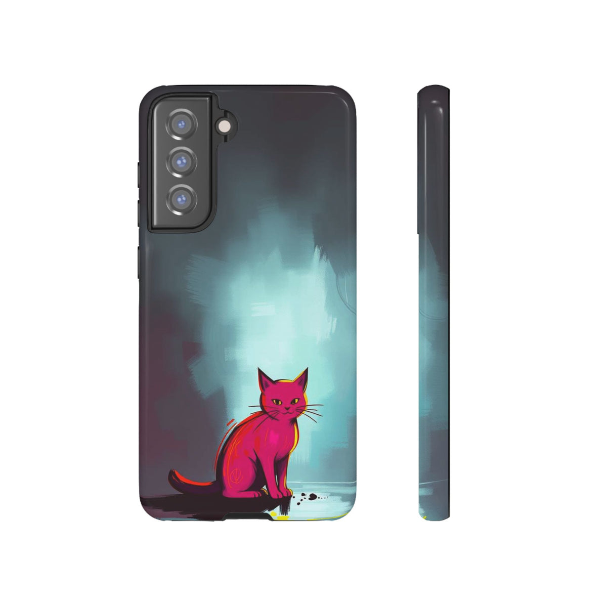 Pop Art Moody Cat Design Phone Case - Multicolor Phone Case - Samsung Galaxy S21 FE / Glossy