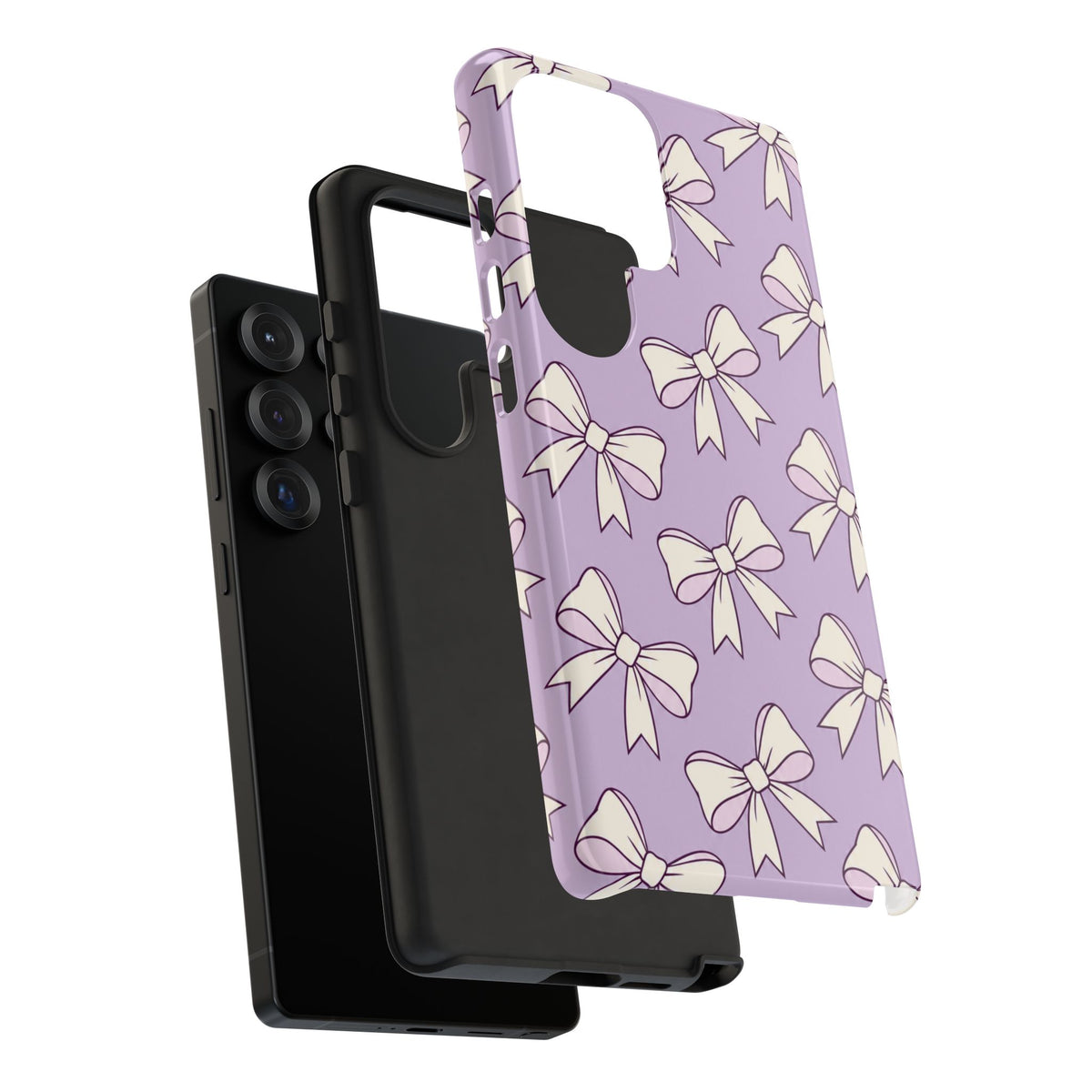 Chic Lilac Bow Pattern Phone Case