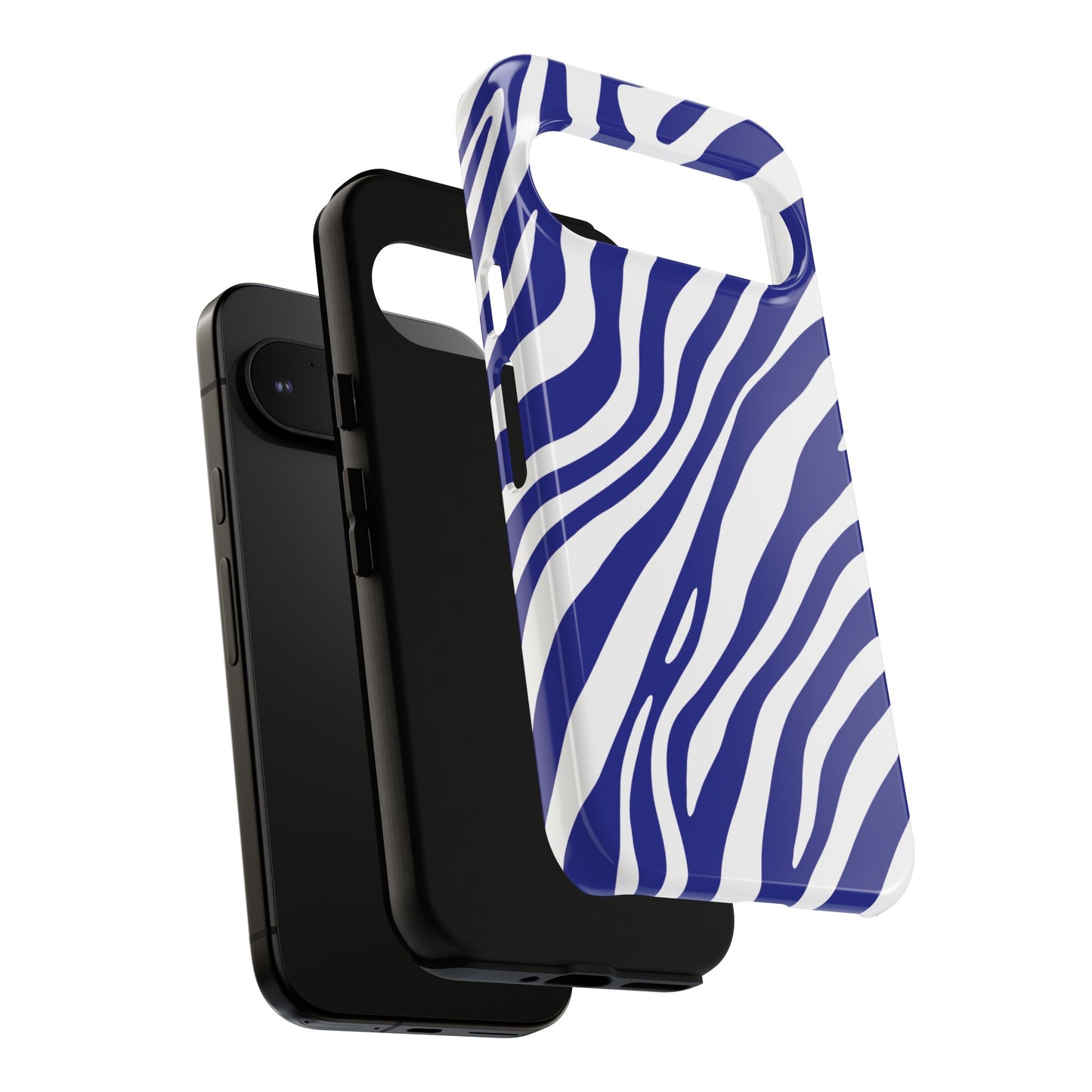 Modern Electric Blue Zebra Print Phone Case