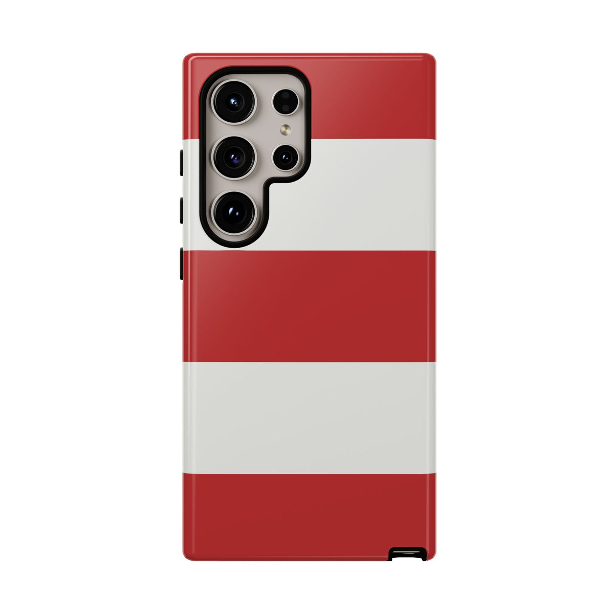 Red & White Horizontal Stripe Pattern Phone Case - Red Phone Case - Samsung Galaxy S24 Ultra / Glossy