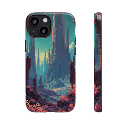 Alien Monolith Valley Sci-fi Phone Case - Pink Phone Case - iPhone 13 Mini / Glossy