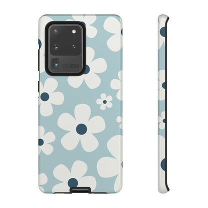 Cute Light Blue Daisy Pattern Phone Case - Blue Phone Case - Samsung Galaxy S20 Ultra / Glossy