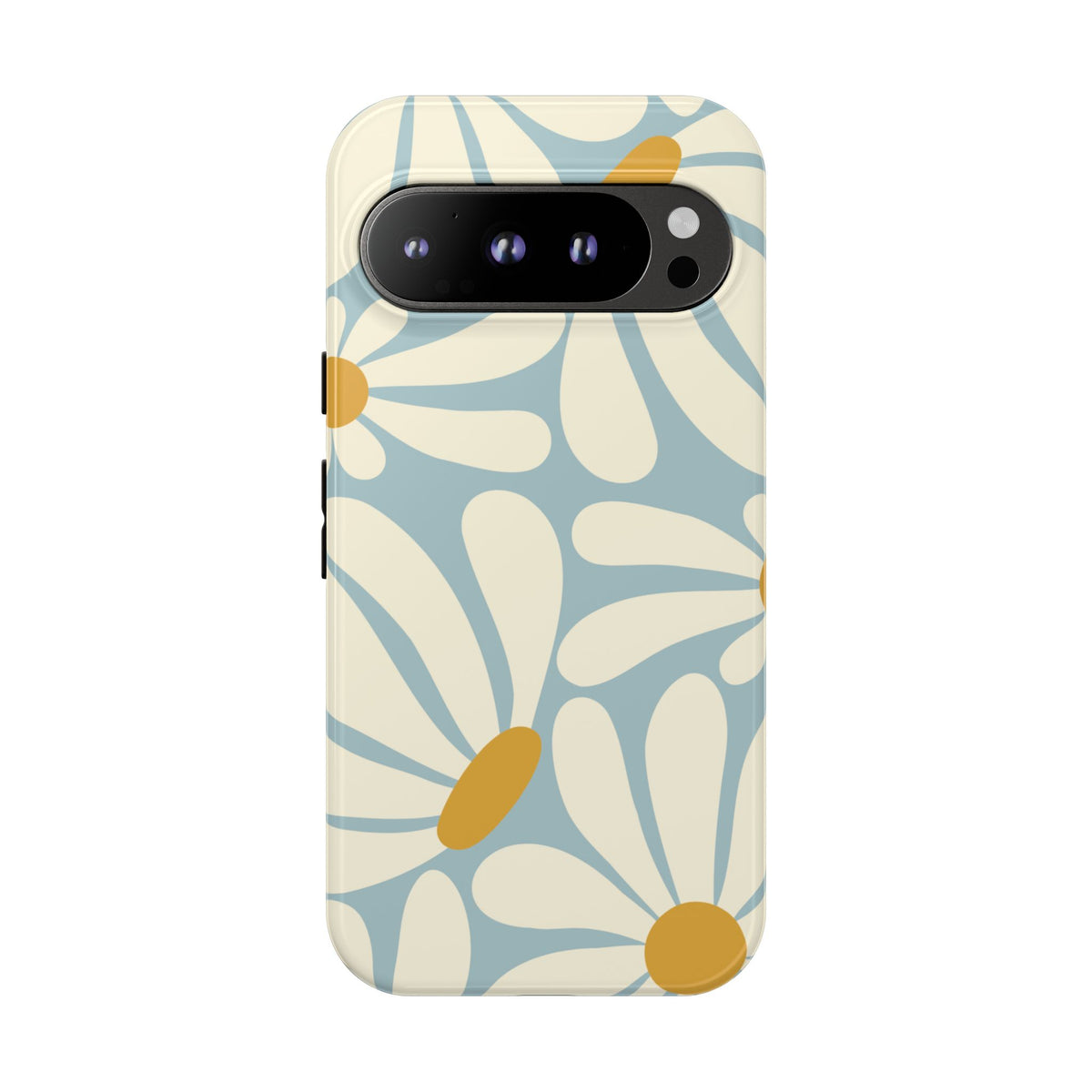 Retro Light Blue Daisy Pattern Phone Case - Blue Phone Case - Google Pixel 9 Pro / Glossy