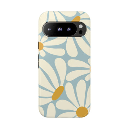 Retro Light Blue Daisy Pattern Phone Case - Blue Phone Case - Google Pixel 9 Pro / Glossy