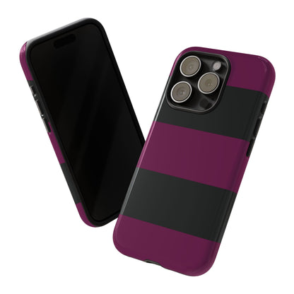 Purple & Black Horizontal Stripe Pattern Phone Case - Purple Phone Case