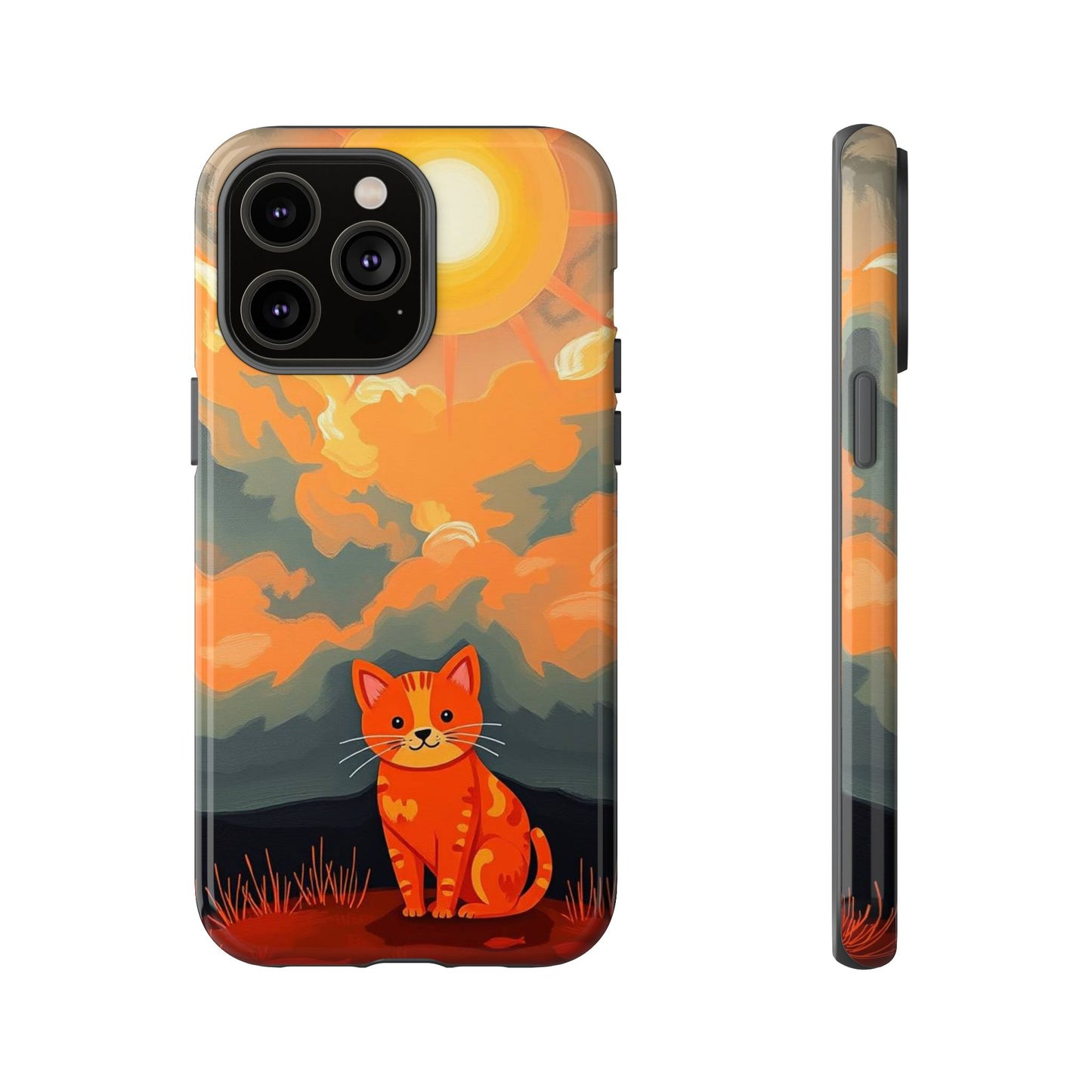 Acrylic Painting Style Cat Design Phone Case