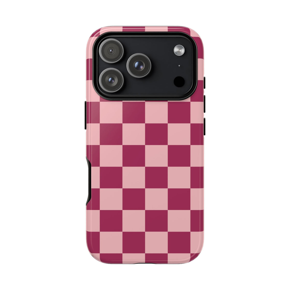 Pink Checked Pattern Phone Case - Pink Phone Case - iPhone 17 Pro / Glossy