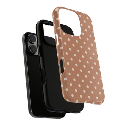 Phone Case - Brown with White Dot Pattern Phone Case