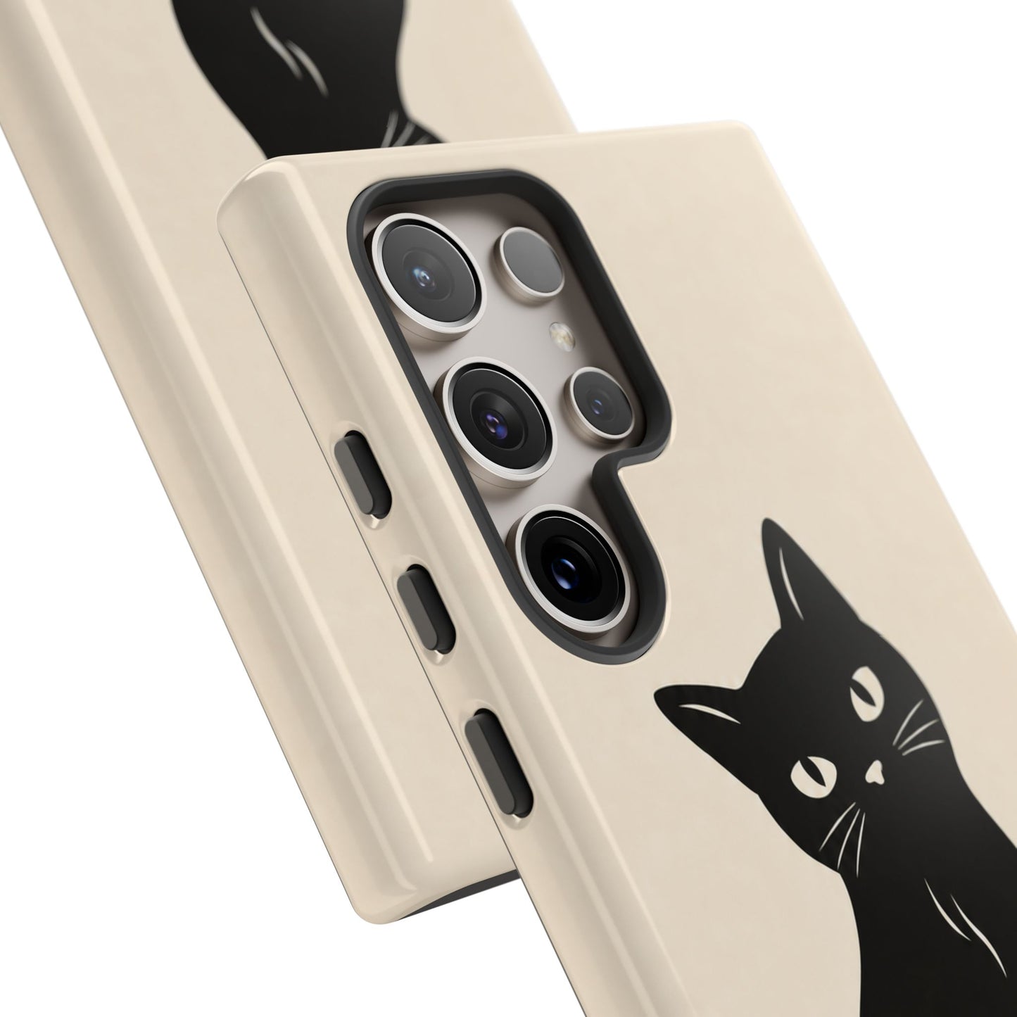 Minimalist Cream & Black Cat Phone Case