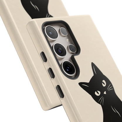 Minimalist Cream & Black Cat Phone Case