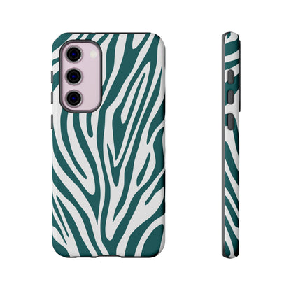Graphic Teal Tiger Print Phone Case
