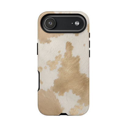 Elegant Champagne Cow Print Phone Case