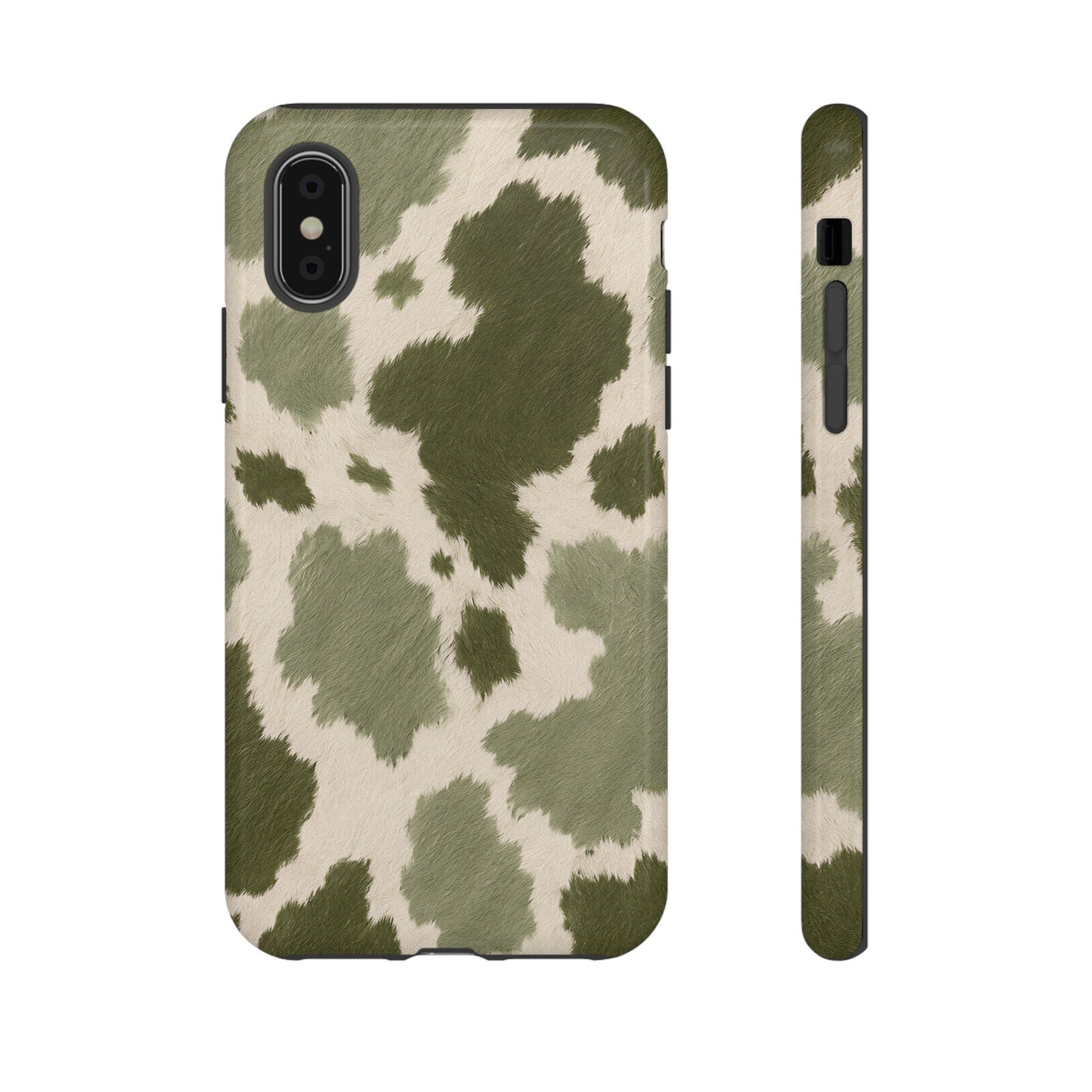Stylish Olive Green Cow Print Phone Case