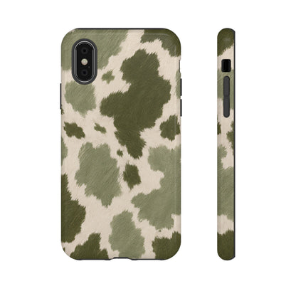 Stylish Olive Green Cow Print Phone Case