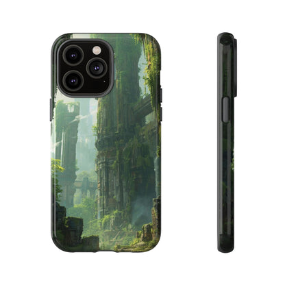 iPhone 14 Pro Max / Glossy Phone Case - Overgrown Future Ruins Sci-fi Phone Case