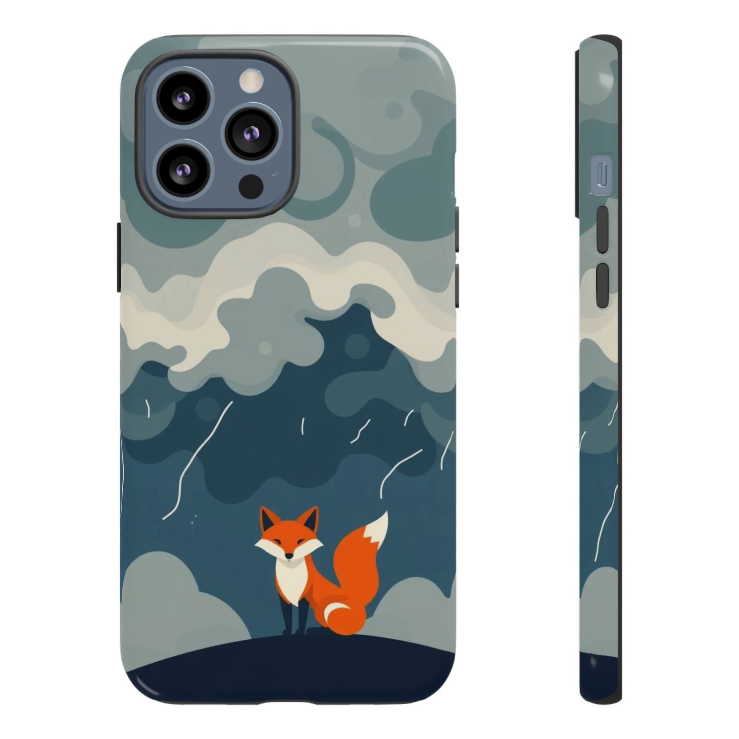 iPhone 13 Pro Max / Glossy Phone Case - Stormy Fox Design Phone Case