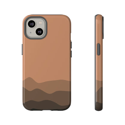 Brown Abstract Waves Protective Phone Case - Brown Phone Case - iPhone 14 / Glossy