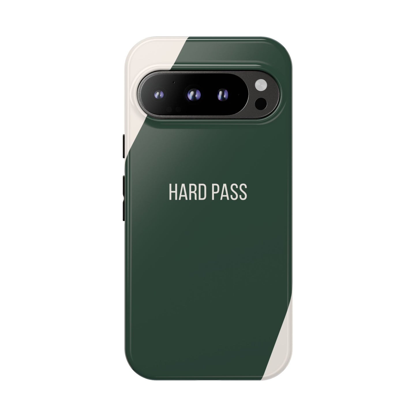 Google Pixel 9 Pro / Glossy Phone Case - Sassy Statement Case ’Hard Pass’ in Green & White