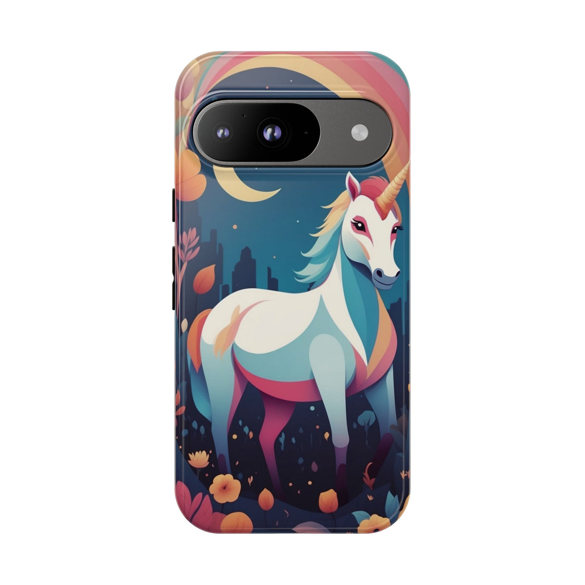 Stylised Unicorn & Rainbow Design Phone Case - Multicolor Phone Case - Google Pixel 9 / Glossy