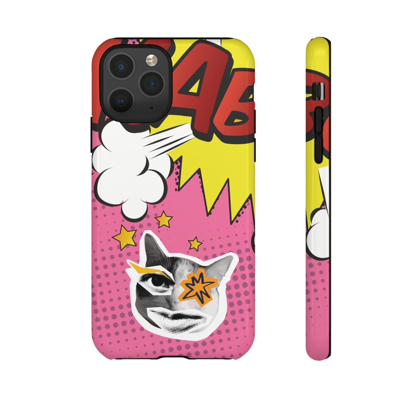 Bold Pink Pop Art Cat Phone Case - Pink Phone Case - iPhone 11 Pro / Glossy
