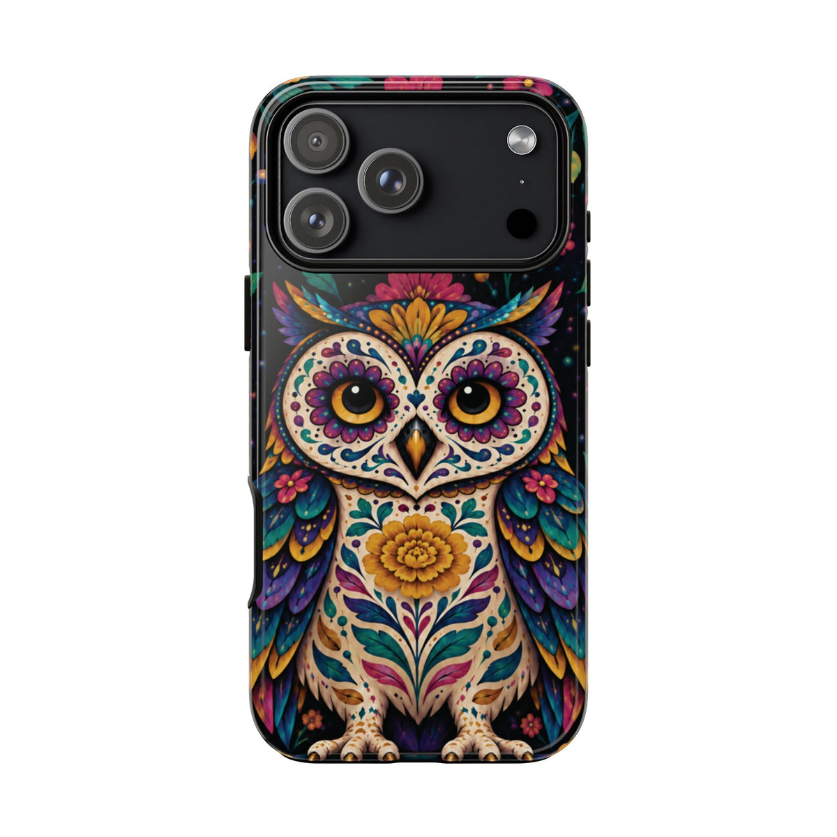 Vibrant Purple and Teal Calavera Owl Phone Case - Multicolor Phone Case - iPhone 18 Pro Max / Glossy