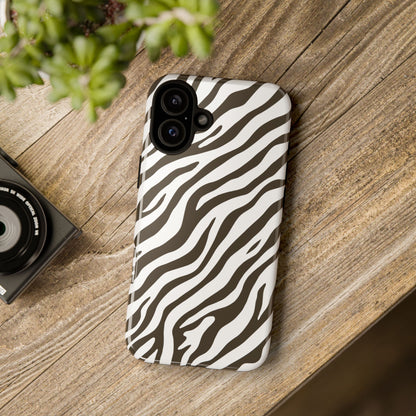 Stylish Mocha Zebra Print Phone Case