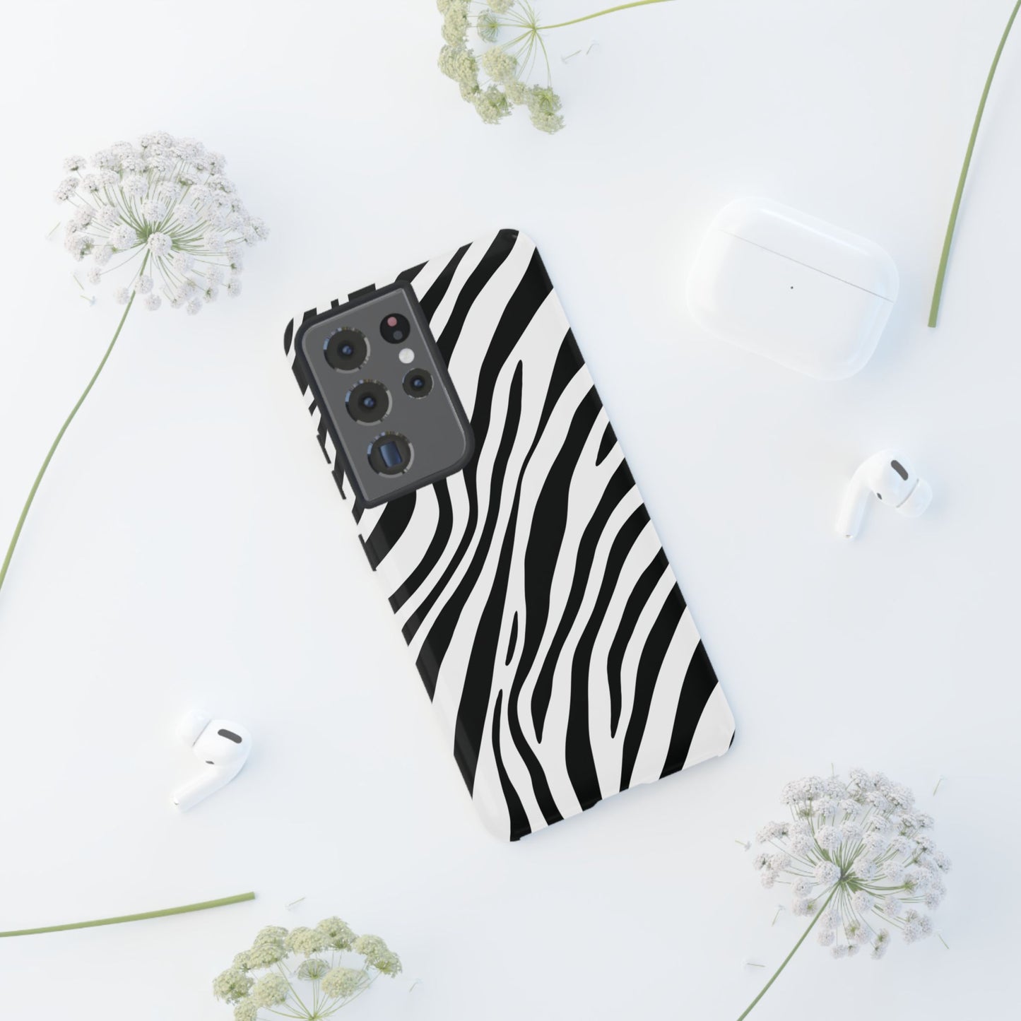 Modern Monochrome Zebra Print Phone Case