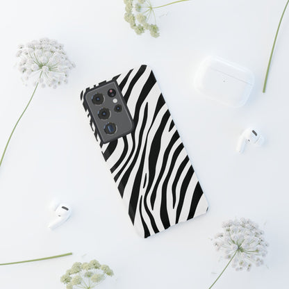 Modern Monochrome Zebra Print Phone Case